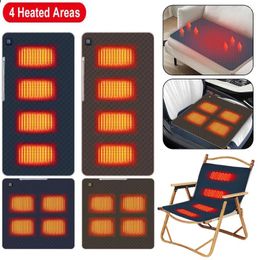 Carpets 4 Heated Areas Camping Chair Cushion 5V USB Sleeping Electric Heating Pad Winter Seat Warmer Cover For Outdoor Travel