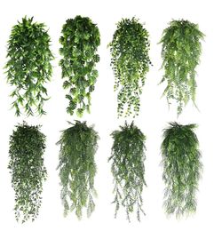 90cm Persian fern Leaves Vines Home Room Decor Hanging Artificial Plant Plastic Leaf Grass Wedding Party Wall Balcony Decoration 240408