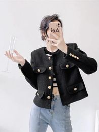 Women's Jackets 2024 Korean Fashion Streetwear Tweed Jacket Elegant Ladies Spring Autumn Women Tops Casual