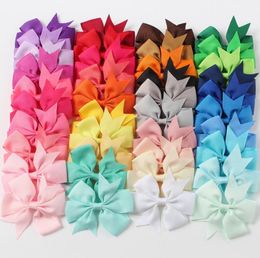 40 Colours Childrens Ins Candy Colour Fashion Ribbon Bow Hair Clips American Style Kids Party Performance Princess Hair Accessories7053115