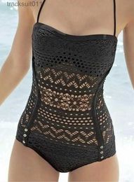 Women's Swimwear Swimwear 2016 Sexy Womens Lace Crochet Swimwear One Piece Swimsuit New Fashion Halter Top Monokini Bathing suits Vintage Lady Beachwear Bod C240412