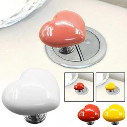 Toilet Seat Covers Heart-shaped Flush Water Pressure Button Switch Decoration Quick Bathroom Accessories