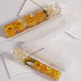 DIY Rectangular Incenses Insert Candle Holder Silicone Mould Handmade Candlestick Incense Stick Holder Epoxy Resin Casting Mould
