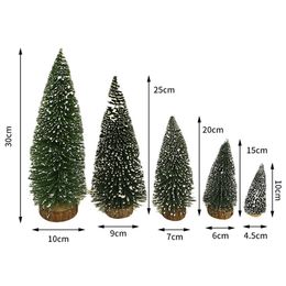 Mini Christmas Tree Desktop Decorations Window Ornament White Cedar Needle Tree Xmas New Year Home Christmas Decoration