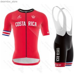 Cycling Jersey Sets 2022 COSTA RICA Cycling Sets Go Rigo Go Mens Cycling Jersey Suits Bicyc Clothing MTB Bike Short Seves Pro Team Red Shirts L48