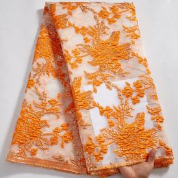 Latest African Jacquard Lace Fabric 2024 High Quality Nigerian Gilding Brocade Lace Fabric For Women Wedding Party Dresses S2579