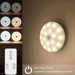 Wall Lamp Battery Power Dimmable LED Night Lights Remote Bedside Kitchen Stairway Under Cabinet Closet