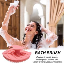 Bath Brush Silicones Bath Body Baby Shampoo Shower Massage Brush Body Scrubber Leaf Shape Soft Comfortable Silicone Brush