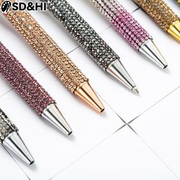 Glitter Sequin Metal Pen Flash Crystal Pen Metal Pendant Ballpoint Pen Bullet 1.0mm Nib Refill Superior Office Writing Pen Tool