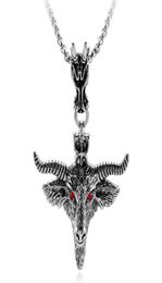 Pendant Necklaces BUDROVKY Pentagram Goat Head Necklace Amulet Sabbatic Occult Red Eye For Women Men Fashion Jewellery Collar Choker3177362