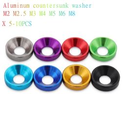 10pcs aluminum countersunk washer m2 m2.5 M3 M4 M5 M6 M8 colourful Anodized Countersunk Head Bolt Washers Gasket