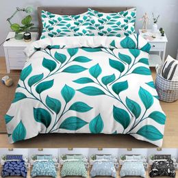 Bedding Sets 2/3Pcs Set Leaves Duvet Cover & Pillowcase Quilt EU Double King Size Adult Kids Bed Accessories Nordic Style