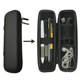 Hard Shell Pen Box Student Stationery Ruler Storage Case Portable Office Headphones Charging Cable Organiser Black Storage Bag