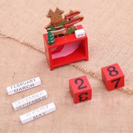 New Christmas Advent Calendar Wooden Merry Christmas Ornaments Decorations for Home Xmas Table Decor New Year Advent Calender