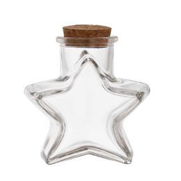 Star Shaped Glass Bottles Wishing Ornament Crafts Gift Jars Christmas Wedding Present Clear Storage Bottle Christmas Decorations