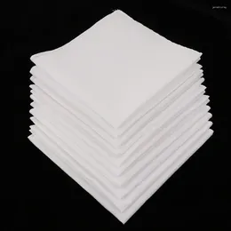 Bow Ties 10pcs Cotton White Handkerchiefs Square Super Soft Washable Hanky Chest Towel Pocket DIY Accessories 28x28cm