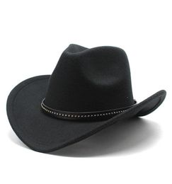 Winter Women Men Black Wool Fedora Hat Chapeu Western Cowboy Hat Gentleman Jazz Sombrero Hombre Cap Elegant Lady Cowgirl Hats 22023619370