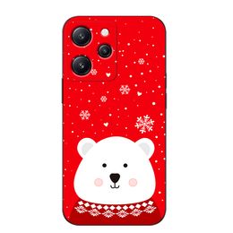 For Xiaomi Redmi 12 4G 5G Global Case Phone Cover black tpu merry christmas winter snow