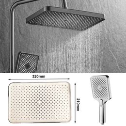 12 Inch Large Flow Supercharge Rainfall Shower Head High Pressure Ceiling Mounted Top-Spray Faucet Replacement Bathroom Shower