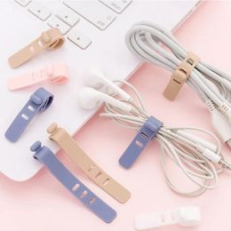 5Pcs Reusable Cable Zip Ties Elastic Silicone Cord Organiser Straps For bundling and Organising Phone Charging Cable