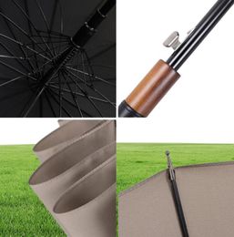 Parachase Big Umbrella Wooden Windproof 16 Ribs Business Japanese Long Handle Umbrella Rain Women Men 120cm Golf Clear Umbrella T28335961