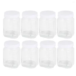 Storage Bottles 8 Pcs Clear Plastic Container Dry Food Bottle Cereal Transparent Tank Containers