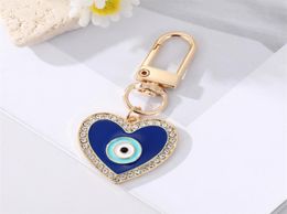 Water Drop Heart Evil Eye Keychain Keyring For Friend Couple Enamel Blue Eye Bag Car Charm Accessories Jewelry6979853