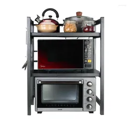 Hooks Kitchen Microwave Storage Rack Retractable Oven Floor Desktop Multi-Layer Household Multifunctional