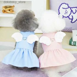 Dog Apparel Anel Traction Skirt Pet Clothin New Arrival Summer Dos Pink Blue Cotton Cartoon Dress Fashion Clothin L5698 L49