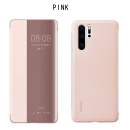 Original Huawei P30 Pro Case For Official Smart View Clear Mirror Flip Cover For Huawei P30 Leather Protective Shell With Box