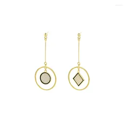 Dangle Earrings 925 Sterling Silver Jewellery 18k Gold Plated Trendy Hoop Square For Women Free Laser Logo Wholesale