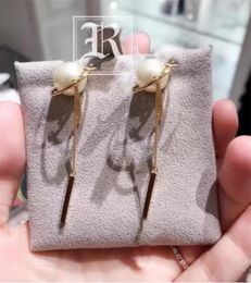 Luxury jewelry earrings Have stamp fashion Black and white pearl earrings aretes orecchini for women party9274987