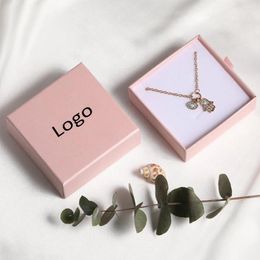 Gift Wrap 500Pcs/Lot Wholesale CustomJewerly Slider Packaging Box Cardboard Drawer Boxes Earring Necklace Personal Size Color & Logo