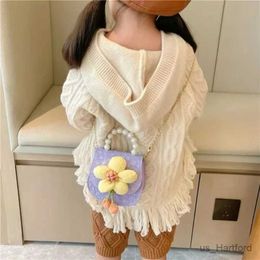 Handbags Messenger Bag Delicate Fine Child Girl Fiower Princess Small Bag Pearl Handbag Cute Fation Sunflower Single Shoulder Bag