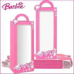 Miniso Barbie Gift Box Party Birthday Candy Box Theme Transparent Handheld Paper Box Christmas Gift Merchandise Packaging Box