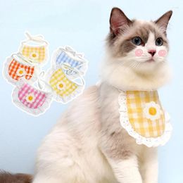 Cat Costumes Saliva Bag Collar With Adjustable Plaid Dog Bib Supplies Clothing For And