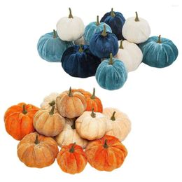 Party Decoration Halloween 12 Pieces Handmade Velvet Cloth Simulation Pumpkins Decor Stuffed Pumpkin Exquisite Artificial