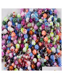 100PcsLot Body Jewelry Piercing Eyebrow Navel Belly Tongue Lip Bar Rings Color E3Kvp5854025