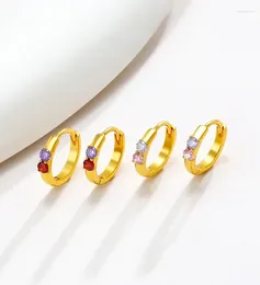 Hoop Earrings Fashion Coloured Zircon Earring Piercing Aesthetic Crystal For Women Cool Daily Wear Jewellery Gifts