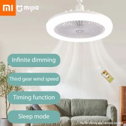 Irrigator Xiaomi Youpin Ceiling Fan Light 3 Speeds Silent Cooling Fan Ceiling Light Remote Control Base 3gear Dimmable Electric Fan Lamp