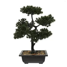 Decorative Flowers Simulation Welcome Pine House Plants Tree Office Fake Bonsai Faux For Table Statue Simulated Plastic Household
