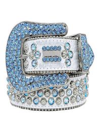 2022 Designer BeltSimon Belts for Men Women Shiny diamond belt on Black Blue white multicolour8545462