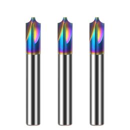 AZZKOR Tungsten Steel Colorful Coating HRC60 4-Flute Internal R Milling Cutter For Aluminum CNC Machining Center End Mill Tools