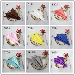 10pcs 35x35cm Square Satin Table Napkins Handkerchief For Weddings,Party, Events, Hotels And Restaurants Decorations Supplies