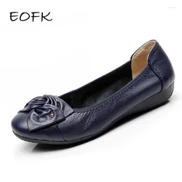 Casual Shoes EOFK Women Ballet Flats Genuine Leather Spring Soft Comfy Ballerina Flat Ladies Shallow Slip On Female Loafers