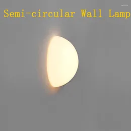 Wall Lamp White Semi-circular Glass Decorative Modern And Atmosphere Halfsphere Against Light Bedroom Bedside Lighting