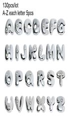 More Options DIY accessory Bead Caps 130pcs 8mm English Alphabet Slide Letters Charms Rhinestone Fit Pet collar Wristband keychain8130222