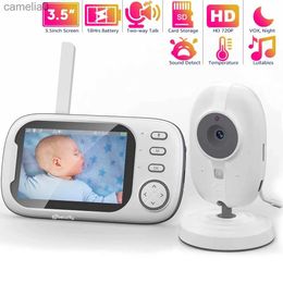 Baby Monitors 2.4G wireless video baby monitor with long battery life 3.5-inch LCD 8 lullaby VOX mode 2-way audio call night visionC240412