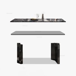 Italian Slate Dining Tables for Kitchen Designer Luxury Dining Room Furniture Nordic Home Rectangular Dining Table and Chair Set