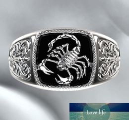 Topquality Gothic Punk Scorpion Male Retro Ring Scorpion Pattern Totem Rings for Men Hip Hop Viking Jewelry Bague Femme Factory p3775473